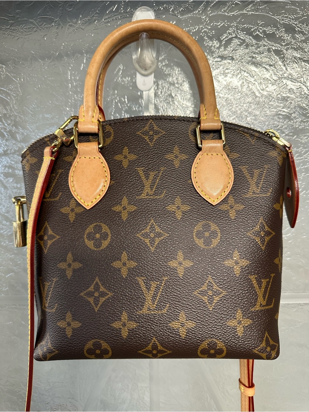 Louis Vuitton Monogram Canvas Lockit BB with Crossbody Strap.
